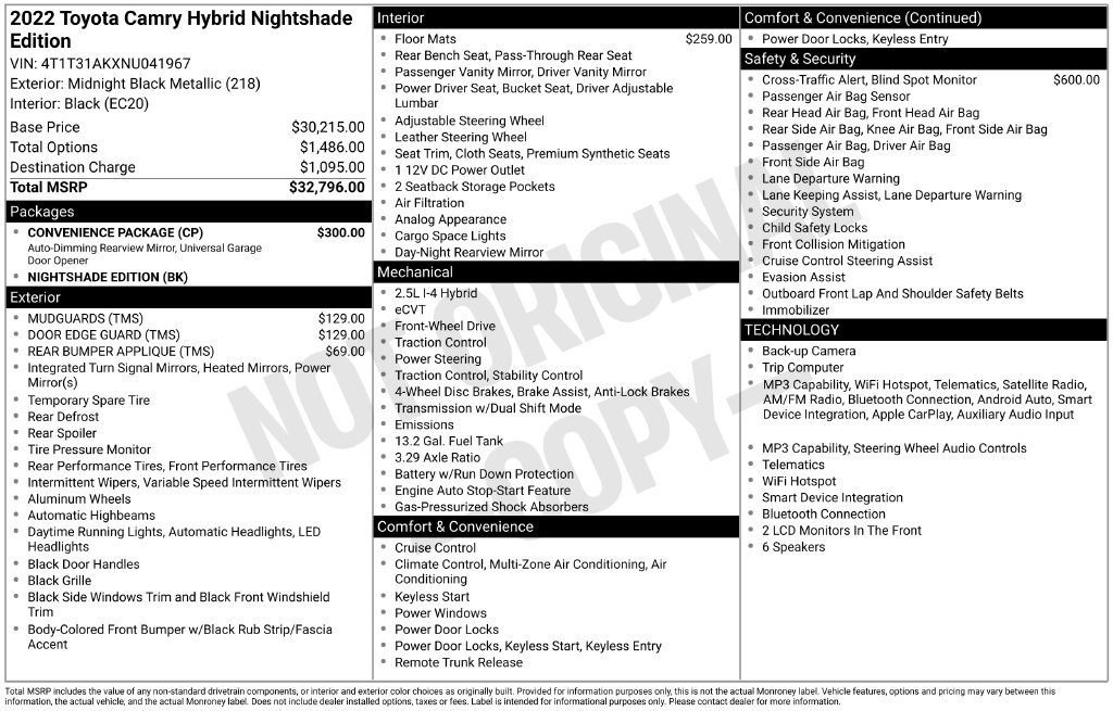 Used 2022 Toyota Camry SE w/ Convenience Package FWD image 4