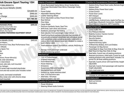 Used 2020 Buick Encore Sport Touring w/ Safety Package image 10