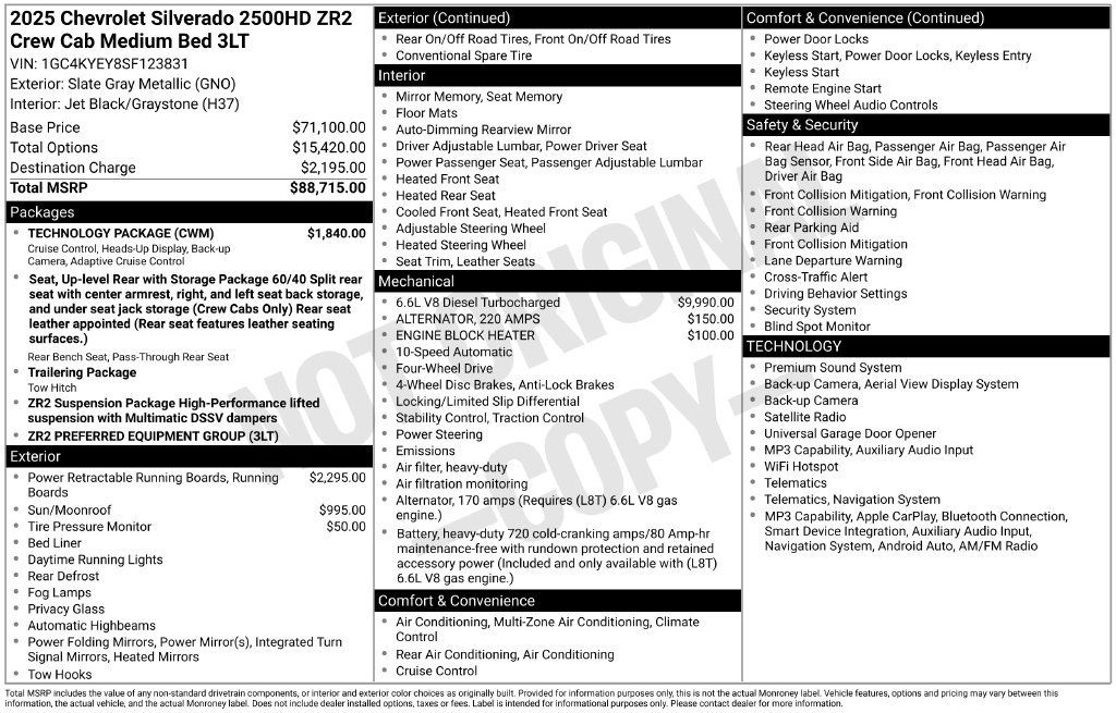 Used 2025 Chevrolet Silverado 2500 ZR2 w/ Technology Package AWD/4WD image 32
