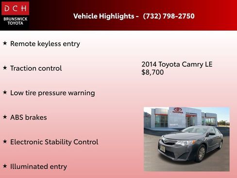 Used 2014 Toyota Camry LE image 4