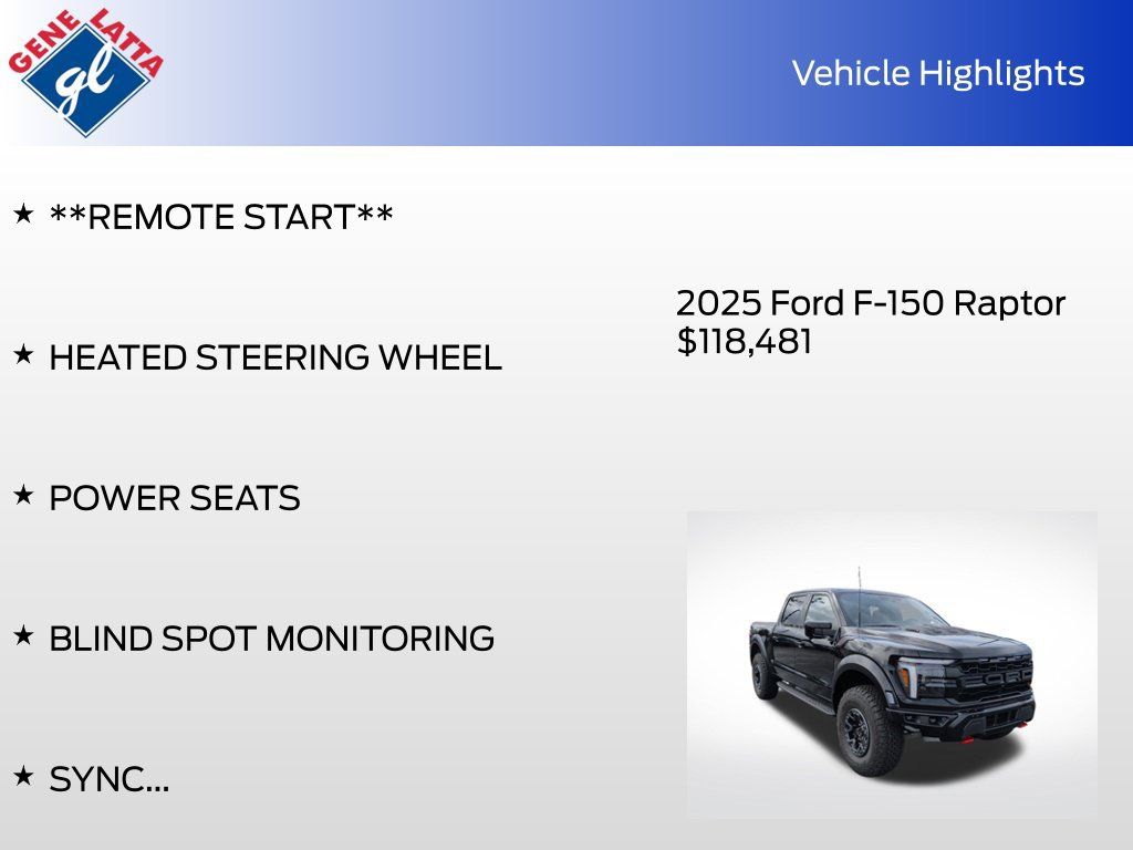 Used 2025 Ford F150 Raptor w/ Equipment Group 803A Raptor R AWD/4WD image 37