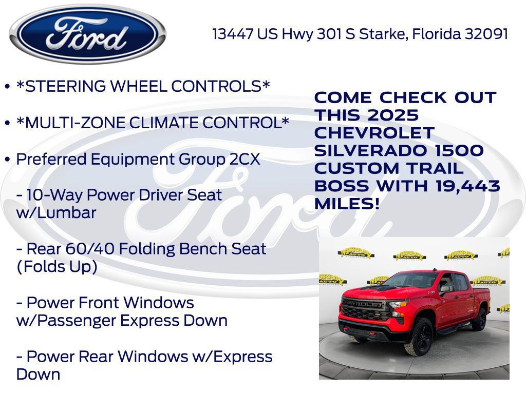 Used 2025 Chevrolet Silverado 1500 Custom Trail Boss AWD/4WD image 15
