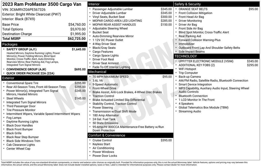 Used 2023 RAM ProMaster 3500 w/ Safety Group FWD image 33