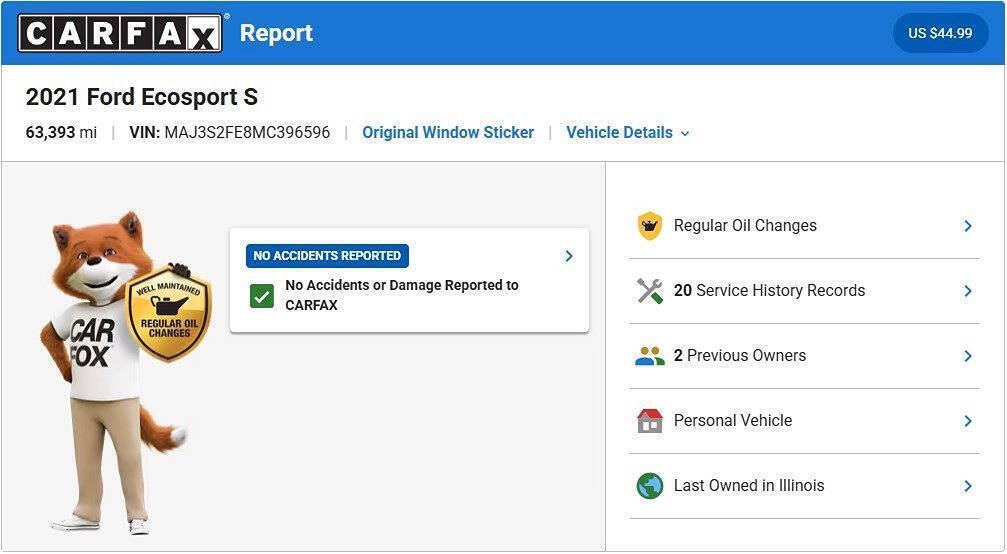 Used 2021 Ford EcoSport S FWD image 24