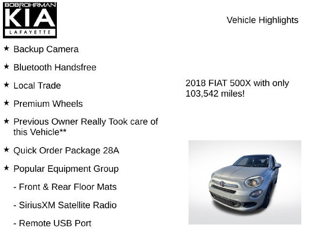 Used 2018 FIAT 500X Pop w/ Popular Equipment Group FWD image 8