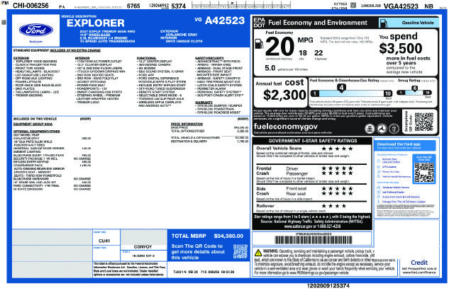New 2027 Ford Explorer Tremor w/ Tremor Convenience Package AWD/4WD image 2