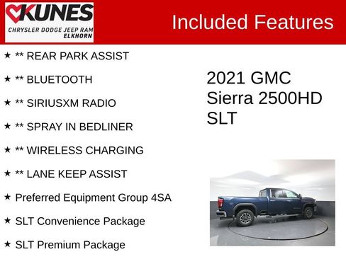 Used 2021 GMC Sierra 2500 SLT w/ SLT Premium Package AWD/4WD image 3