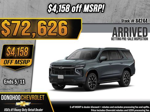 New 2026 Chevrolet Tahoe RST w/ Comfort Package RWD image 1