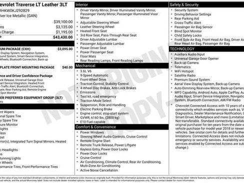 Used 2019 Chevrolet Traverse LT w/ LT Premium Package FWD image 17