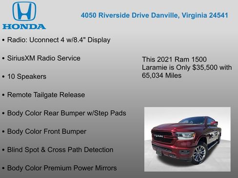 Used 2021 RAM 1500 Laramie w/ Sport Appearance Package image 24