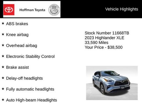 Used 2023 Toyota Highlander XLE AWD/4WD image 20