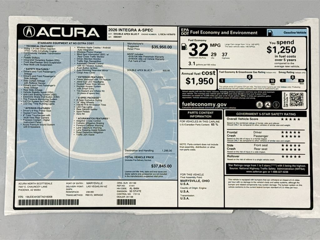 Used 2026 Acura Integra A-Spec FWD image 9