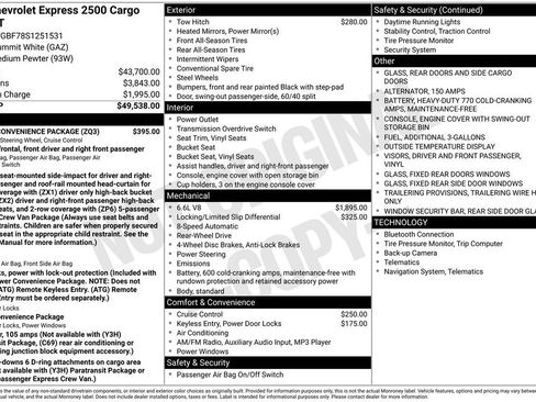 New 2025 Chevrolet Express 2500 Extended w/ Driver Convenience Package image 38