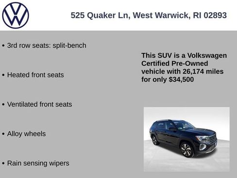 Certified 2025 Volkswagen Atlas SE image 19