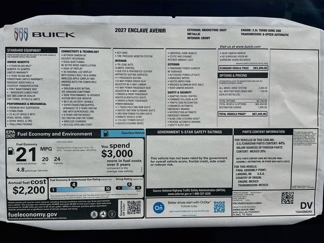 New 2027 Buick Enclave Avenir AWD/4WD image 21