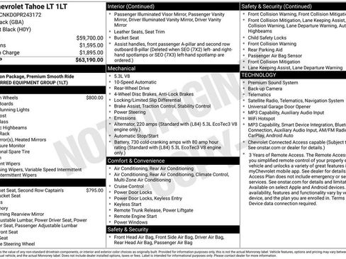 Used 2023 Chevrolet Tahoe LT RWD image 2