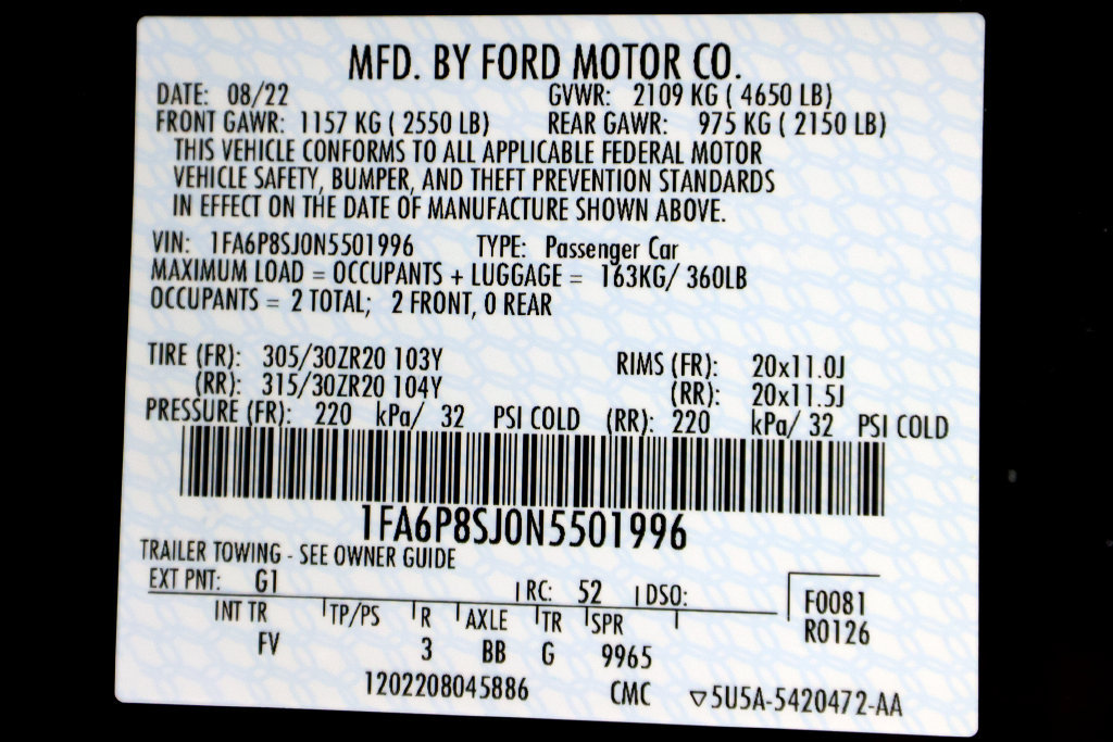 Used 2022 Ford Mustang Shelby GT500 w/ Carbon Fiber Track Pack RWD image 58