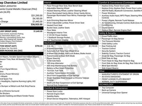 Used 2018 Jeep Cherokee Limited w/ Technology Group image 4