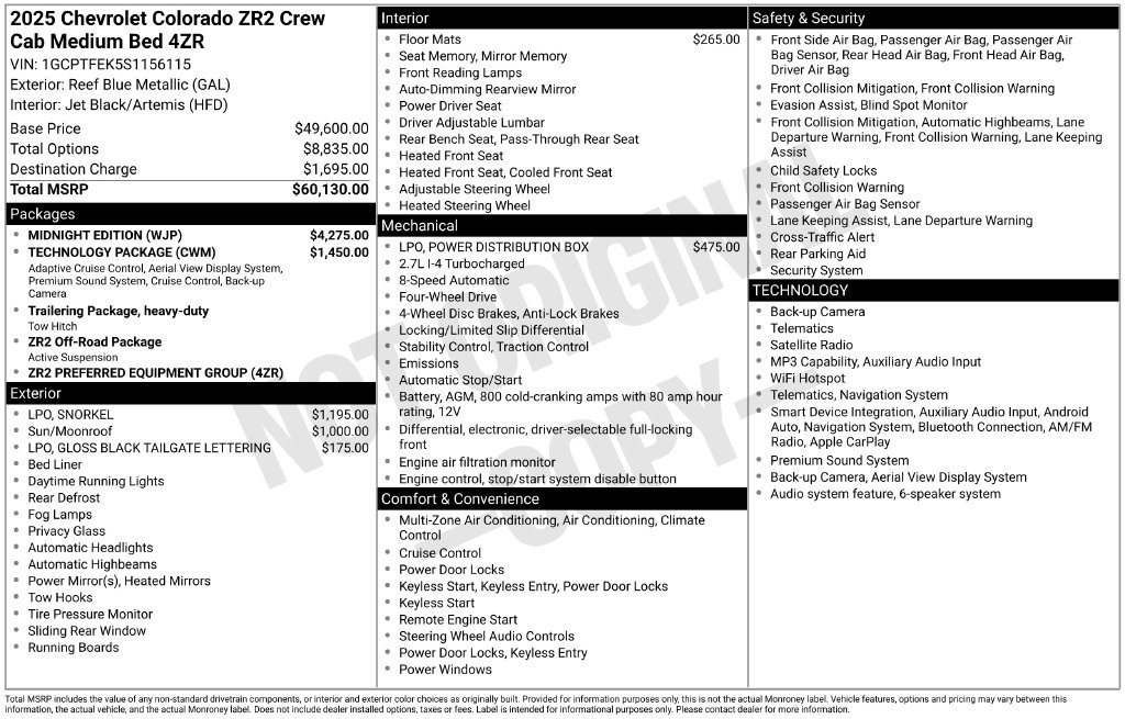Used 2025 Chevrolet Colorado ZR2 w/ Midnight Edition AWD/4WD image 6