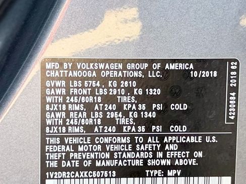 Used 2019 Volkswagen Atlas SE FWD image 33