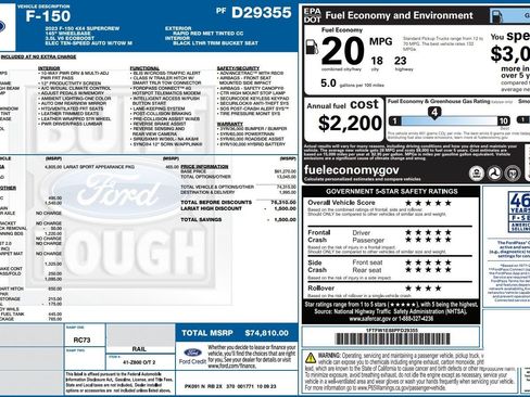 Used 2023 Ford F150 Lariat w/ Equipment Group 502A High AWD/4WD image 39
