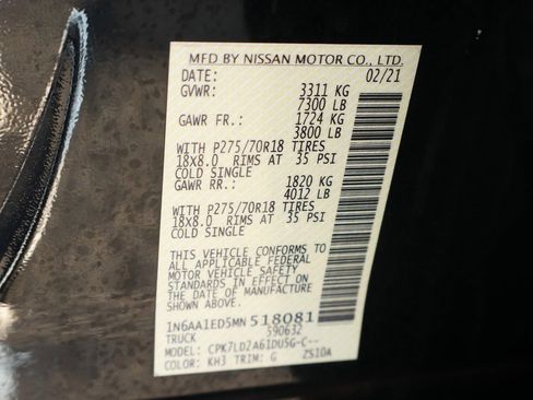 Used 2021 Nissan Titan PRO-4X w/ Pro-4x Convenience Package image 61