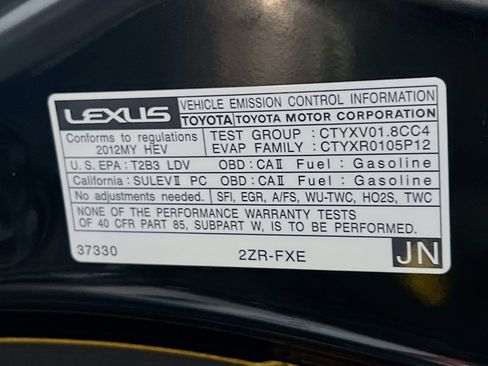 Used 2012 Lexus CT 200h Premium w/ Premium Audio Pkg (F Sport) FWD image 22