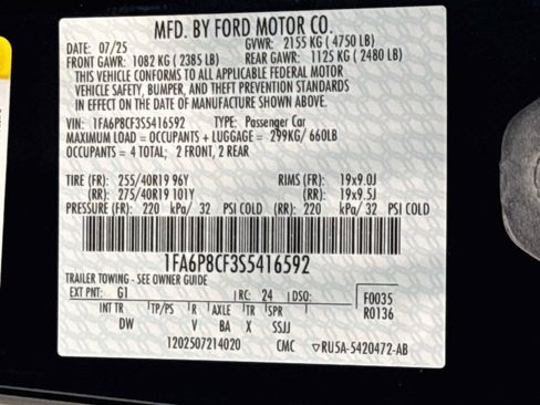 Used 2025 Ford Mustang GT w/ GT Performance Package RWD image 33