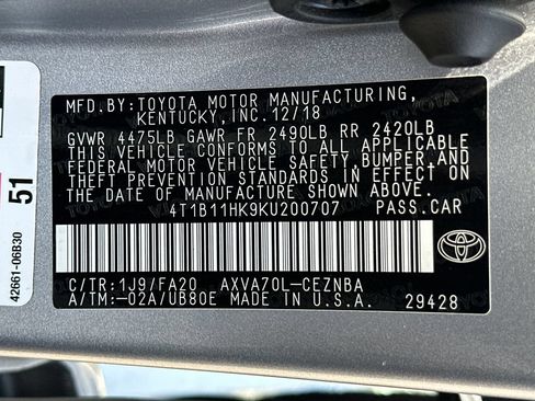Used 2019 Toyota Camry LE FWD image 22