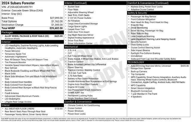 Certified 2024 Subaru Forester AWD/4WD image 2
