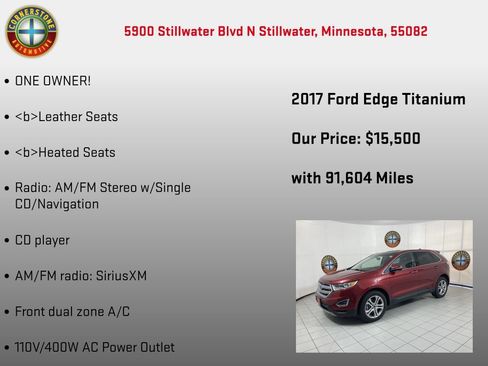 Used 2017 Ford Edge Titanium w/ Equipment Group 301A AWD/4WD image 15