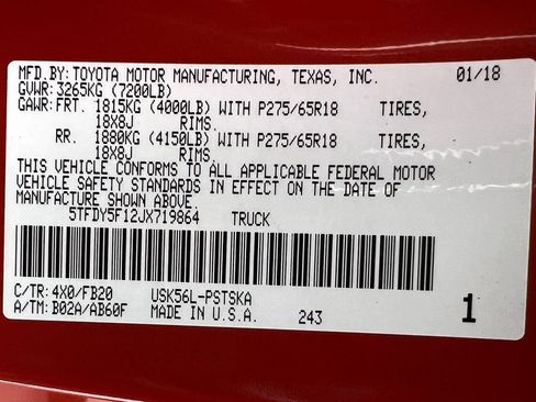 Used 2018 Toyota Tundra SR5 w/ TRD Off Road Package AWD/4WD image 24