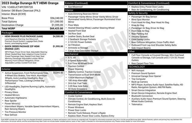 Used 2023 Dodge Durango R/T w/ Hemi Orange Plus Package AWD/4WD image 21