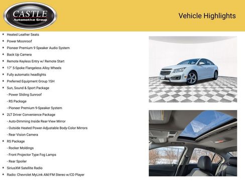 Used 2016 Chevrolet Cruze LT w/ Sun, Sound and Sport Package image 4