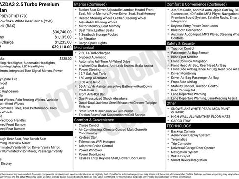 New 2026 MAZDA MAZDA3 2.5 Turbo Sedan w/Premium Plus AWD/4WD image 4