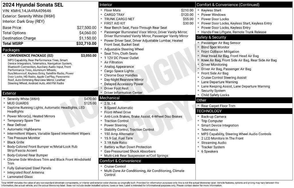 Used 2024 Hyundai Sonata SEL w/ Convenience Package FWD image 5