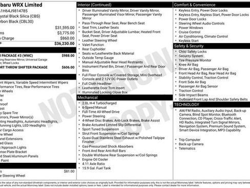 Used 2018 Subaru WRX Limited w/ Popular Package #3 image 36