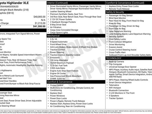 Used 2021 Toyota Highlander XLE FWD image 35