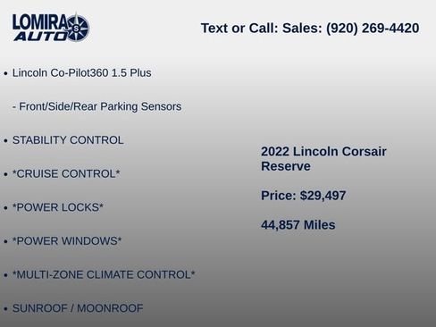 Used 2022 Lincoln Corsair Reserve w/ Equipment Group 201A AWD/4WD image 8
