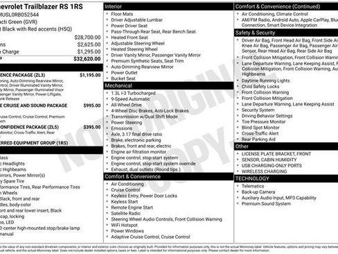 Certified 2024 Chevrolet TrailBlazer RS w/ Convenience Package AWD/4WD image 24