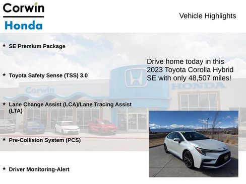 Used 2023 Toyota Corolla SE w/ SE Package image 7