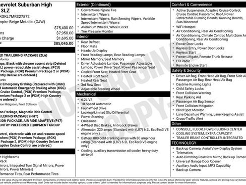 Certified 2021 Chevrolet Suburban High Country AWD/4WD image 10