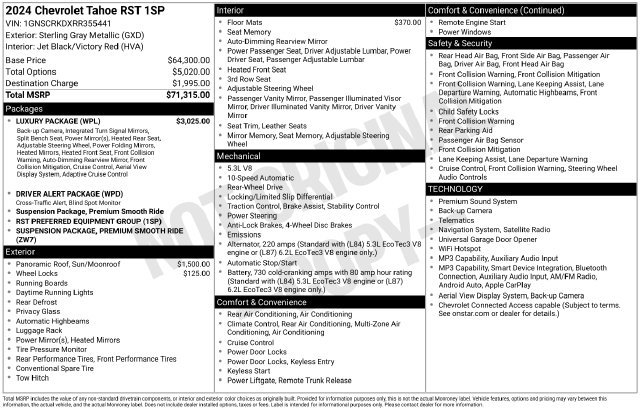 Used 2024 Chevrolet Tahoe RST w/ Luxury Package RWD image 27