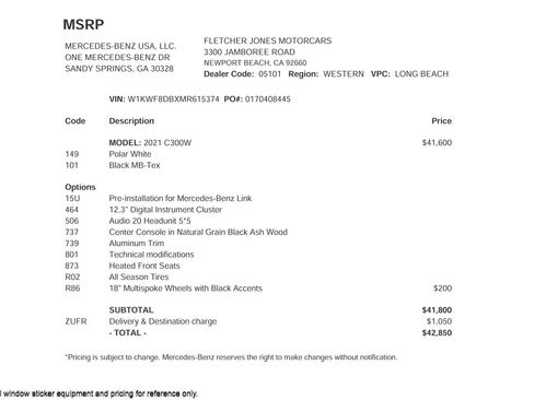 Used 2021 Mercedes-Benz C 300 Sedan image 2
