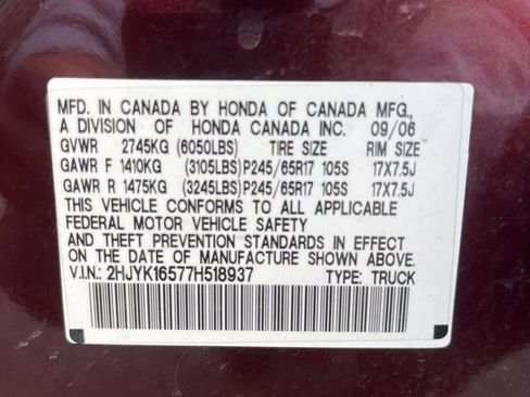 Used 2007 Honda Ridgeline RTL image 30