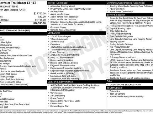 Certified 2021 Chevrolet TrailBlazer LT AWD/4WD image 2