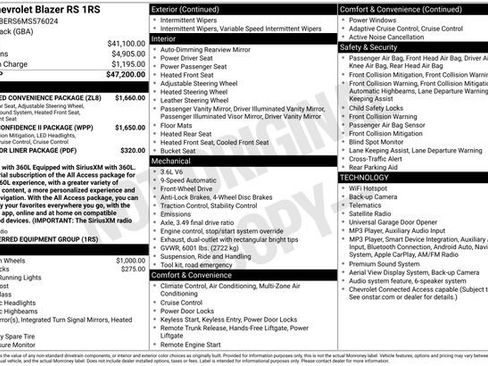 Used 2021 Chevrolet Blazer RS w/ Enhanced Convenience Package FWD image 6