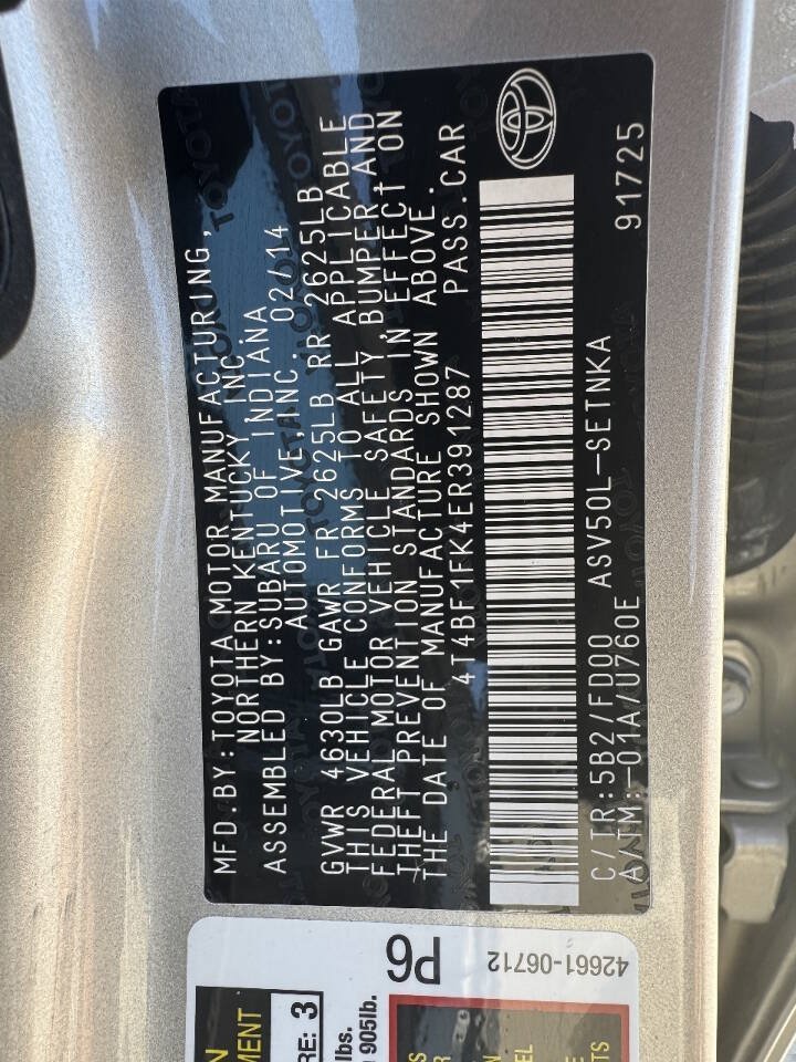 Used 2014 Toyota Camry LE FWD image 37
