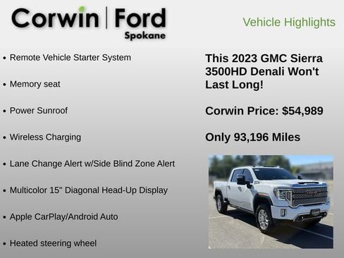 Used 2023 GMC Sierra 3500 Denali w/ Denali Ultimate Package AWD/4WD image 12