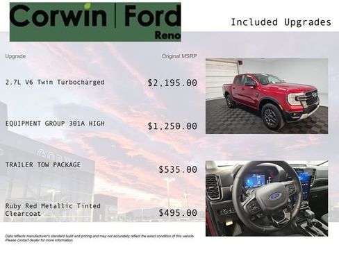 Used 2025 Ford Ranger XLT w/ Equipment Group 301A High image 3